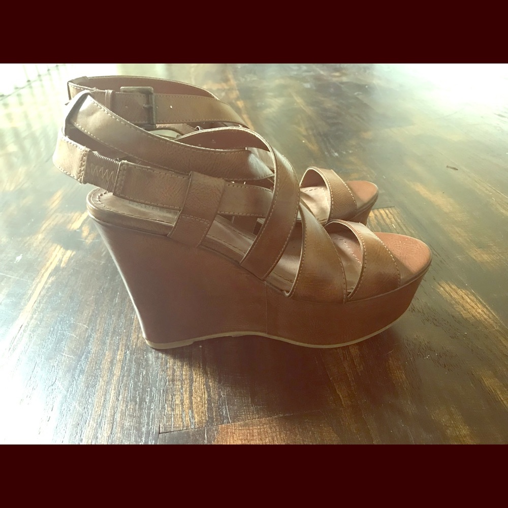 Express wedge sandals worn once